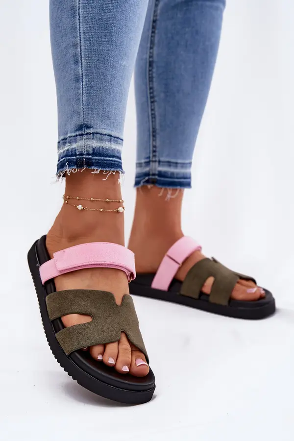 VINCEZA Women's Slippers With Velcro Vinceza
