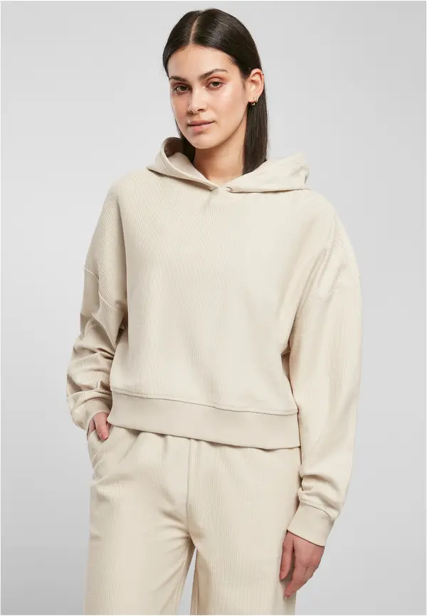 Urban Classics Women's Soft Grass Oversized Short Rib Hoody