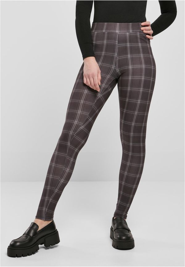 Urban Classics Women's Soft Leggings AOP - Black Plaid