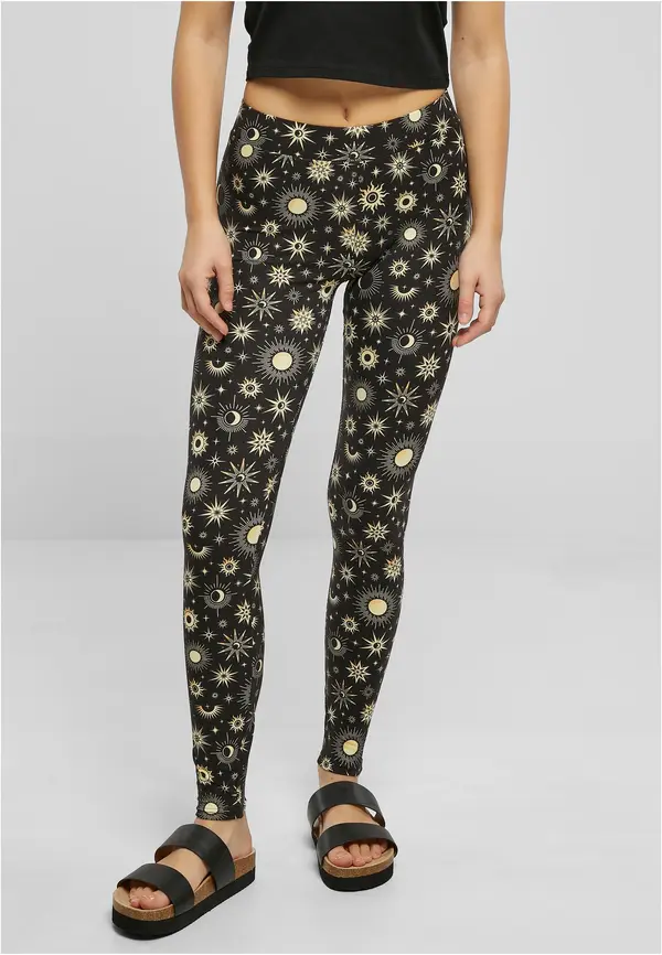 Urban Classics Women's soft leggings AOP blacksun