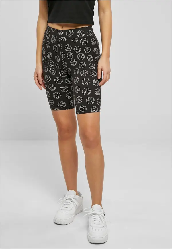 Urban Classics Women's Soft Shorts AOP Cycle Blackpeace