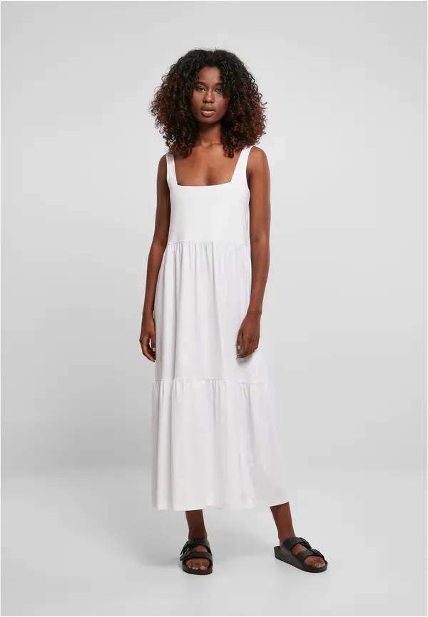 Urban Classics Women's summer dress 7/8 length Valance white