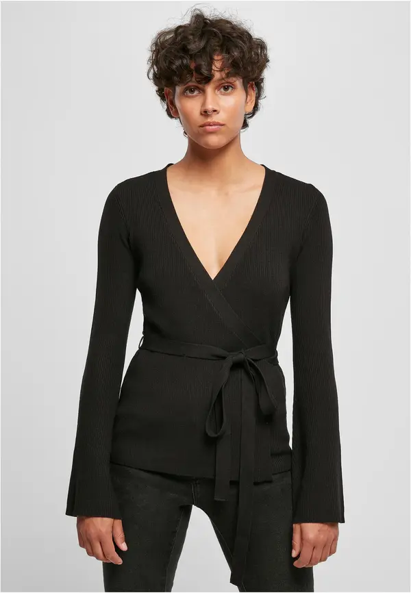 Urban Classics Women's sweater made of ribbed knit black