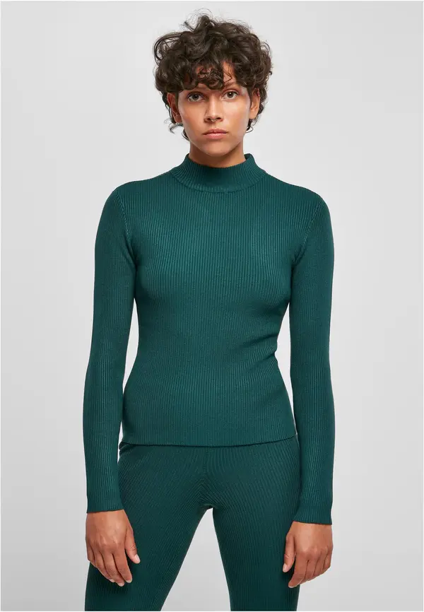 Urban Classics Women's sweater with ribbed knit with turtleneck jasper