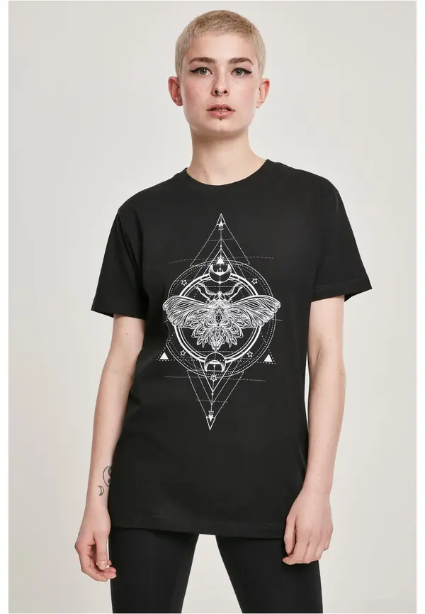 Mister Tee Women's T-shirt against butterflies black
