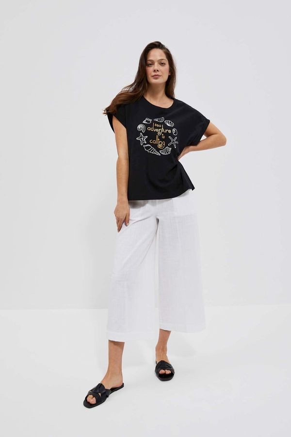 Moodo WOMEN'S T-SHIRT L-TS-4088 BLACK