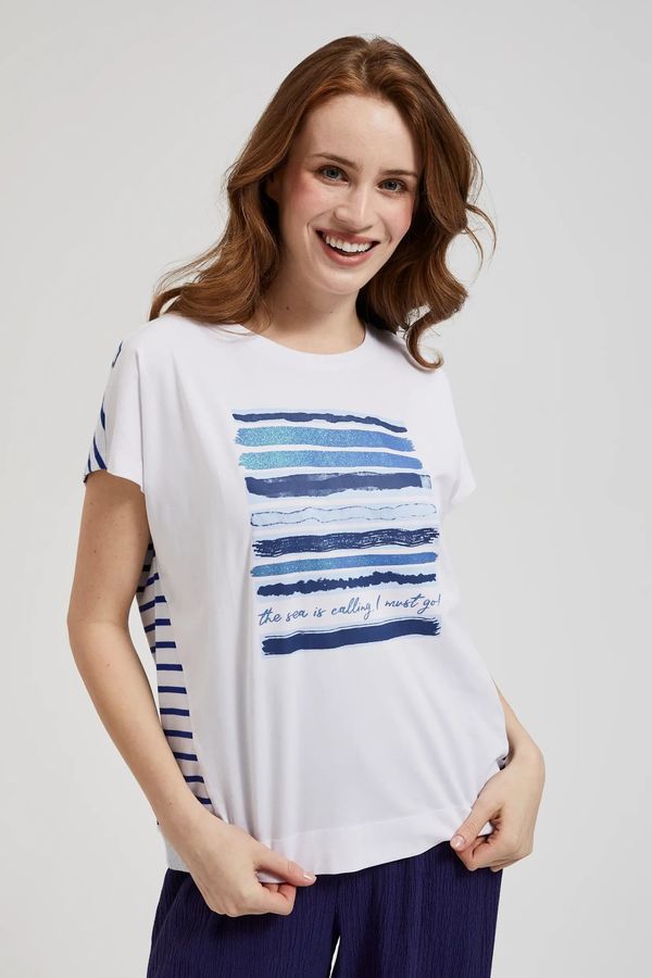 Moodo Women's T-shirt with MOODO print - white