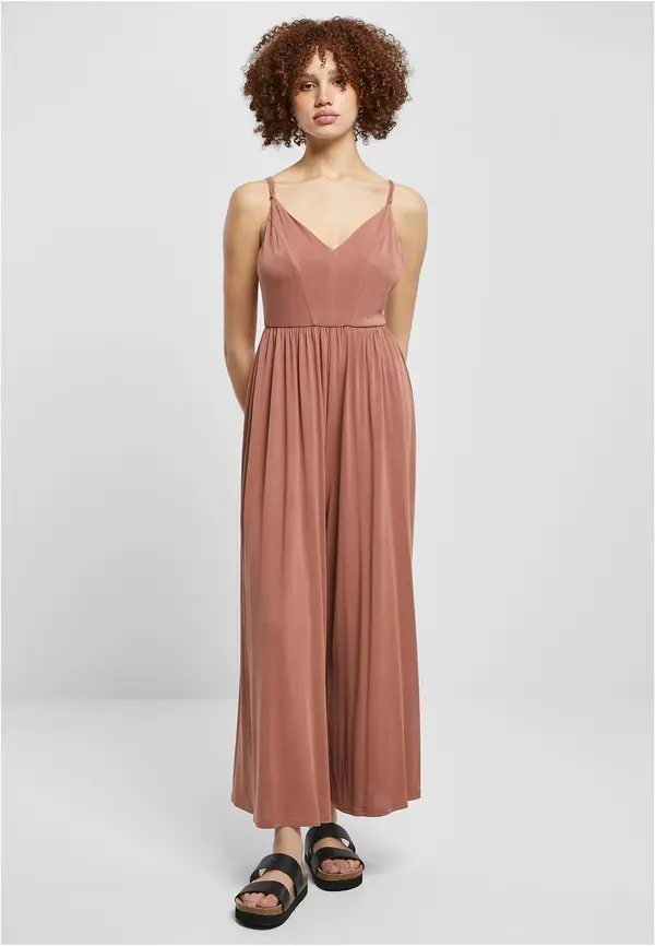 Urban Classics Women's Terracotta Modal Spaghetti Jumpsuit