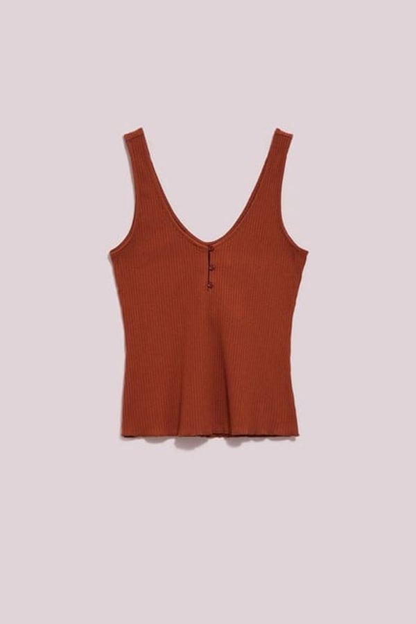 Moodo WOMEN'S TOP L-TS-4065 BROWN