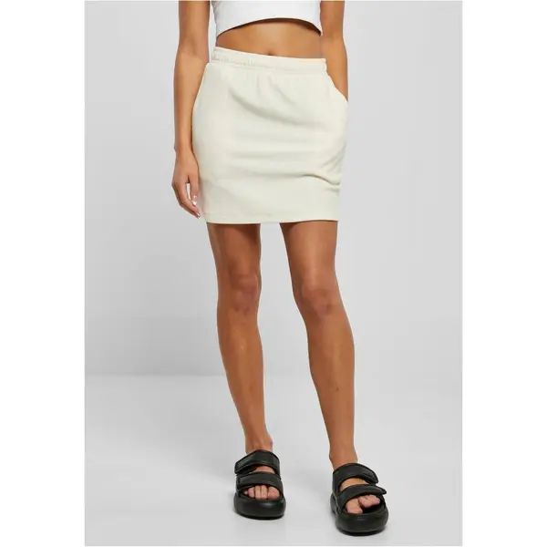 Urban Classics Women's towel miniskirt - light white