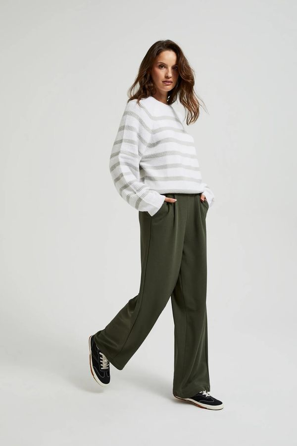 Moodo Women's trousers with buttons MOODO - dark olive
