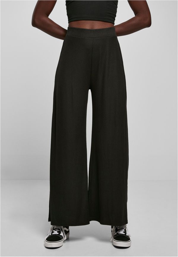 Urban Classics Women's trousers with wide ribbed ribs, black