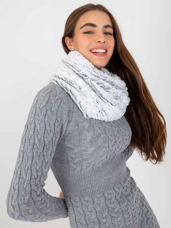 Fashionhunters Women's tube scarf made of artificial fur in black and white