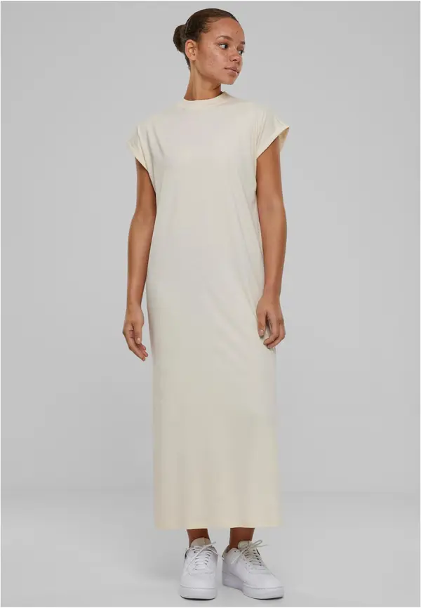 Urban Classics Women's Urban Classics Long Extended Shoulder Dress - Cream