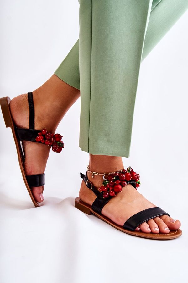 WS1 WS1 Fashionable Sandals With Beads Black Hally