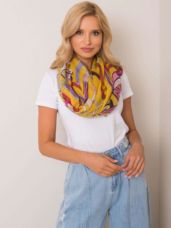 Fashionhunters Yellow patterned scarf