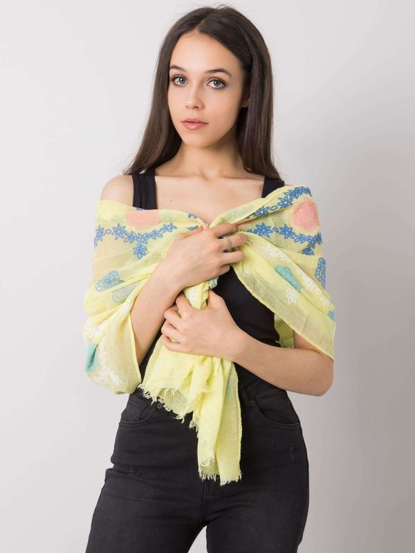 Fashionhunters Yellow scarf with decorative print