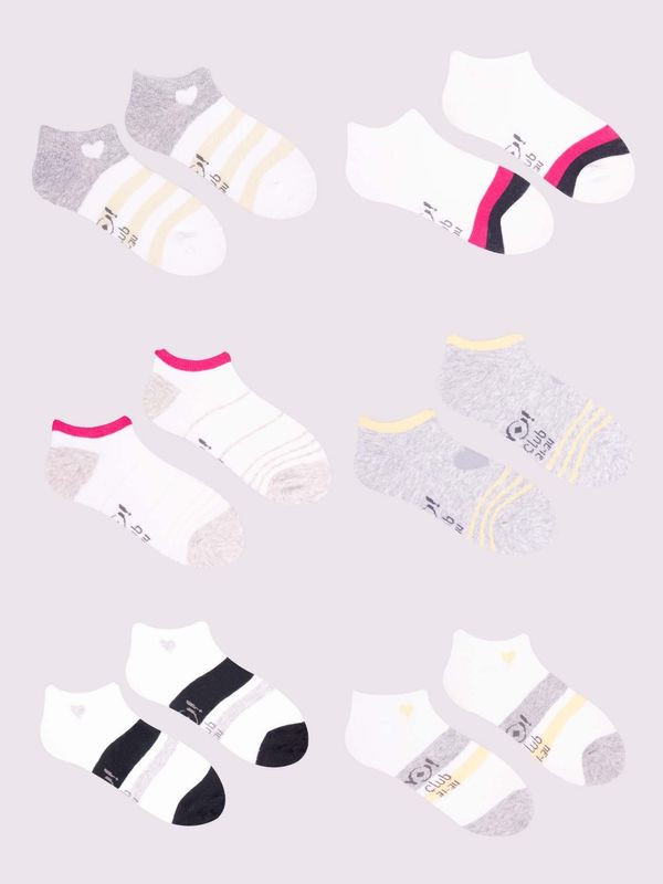 Yoclub Yoclub Kids's Girls' Ankle Cotton Socks Patterns Colours 6-pack SKS-0008G-AA00-002