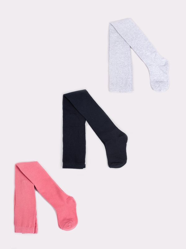Yoclub Yoclub Kids's Girls' Cotton Knit Tights 3-Pack RAB-0033G-AA00-002