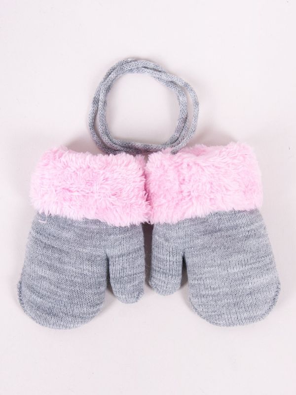 Yoclub Yoclub Kids's Girls' Single-Finger Double-Layer Gloves RED-0001G-AA10-001