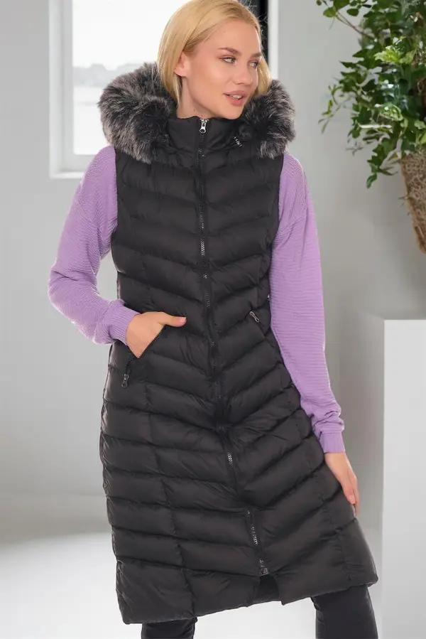 dewberry Z6684 DEWBERRY WOMEN'S VEST-LIGHT BLACK