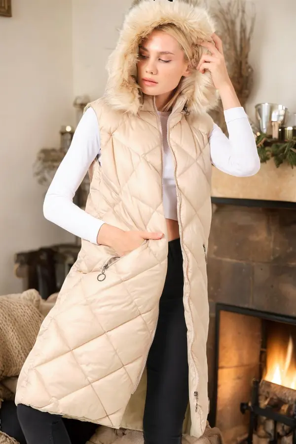 dewberry Z6717 DEWBERRY WOMEN'S VEST-CREAM-2