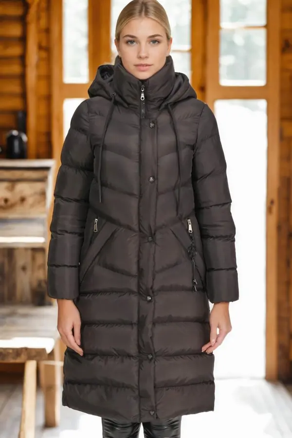 dewberry Z6719 DEWBERRY WOMEN'S COAT-LIGHT BLACK