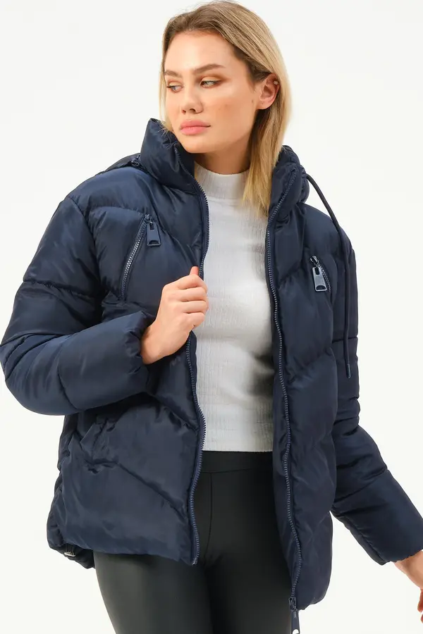 dewberry Z6769 DEWBERRY WOMEN'S COAT-NAVY-1