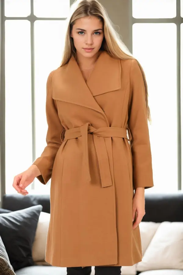 dewberry Z9639 DEWBERRY WOMEN'S COAT-CAMEL