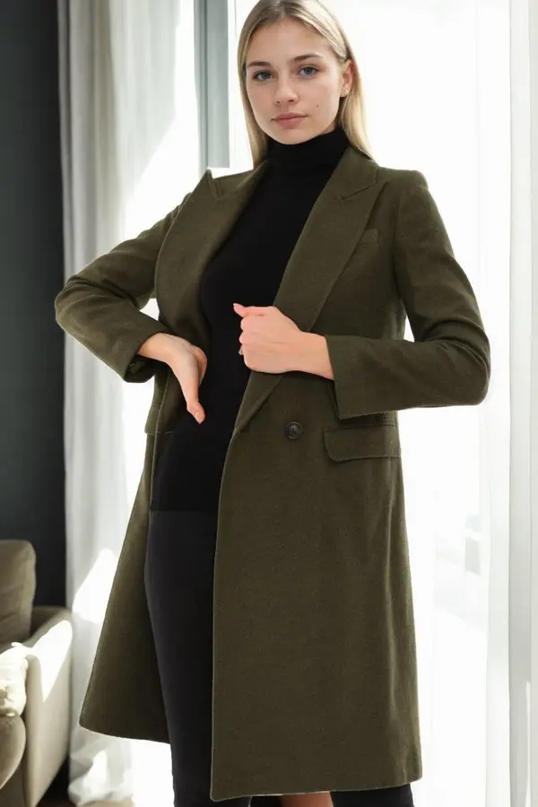 dewberry Z9672 DEWBERRY WOMEN'S COAT-KHAKI