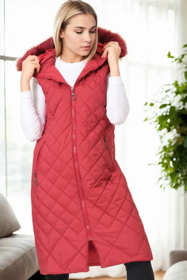 dewberry Z9718 DEWBERRY WOMEN'S VEST-BURGUNDY