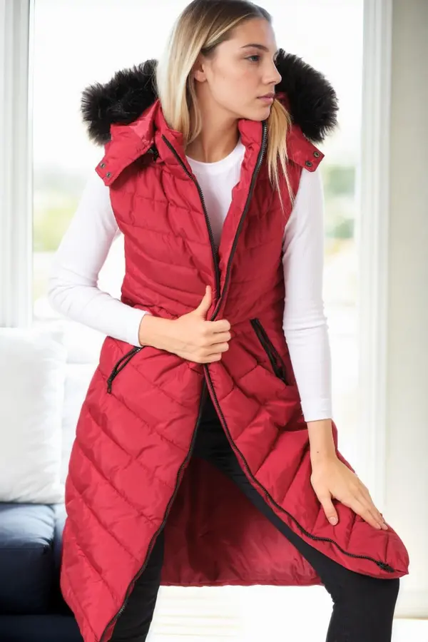 dewberry Z9752 DEWBERRY WOMEN'S VEST-BURGUNDY