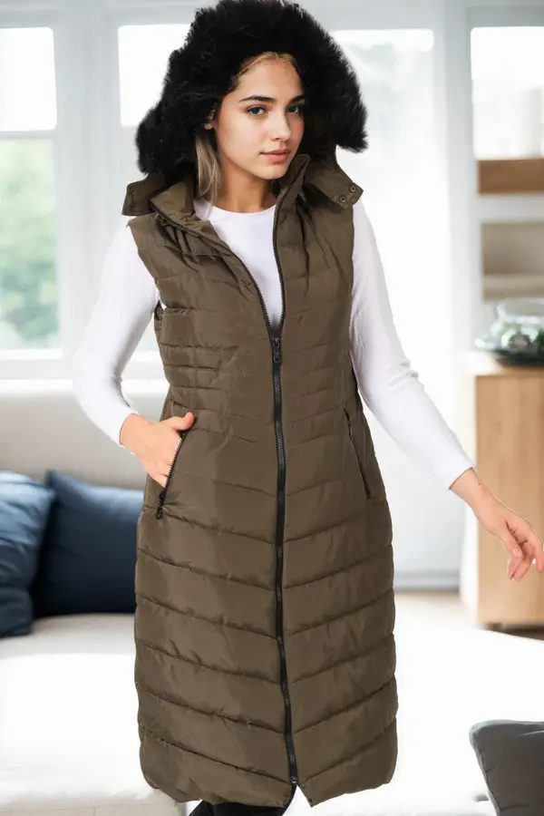 dewberry Z9752 DEWBERRY WOMEN'S VEST-KHAKI