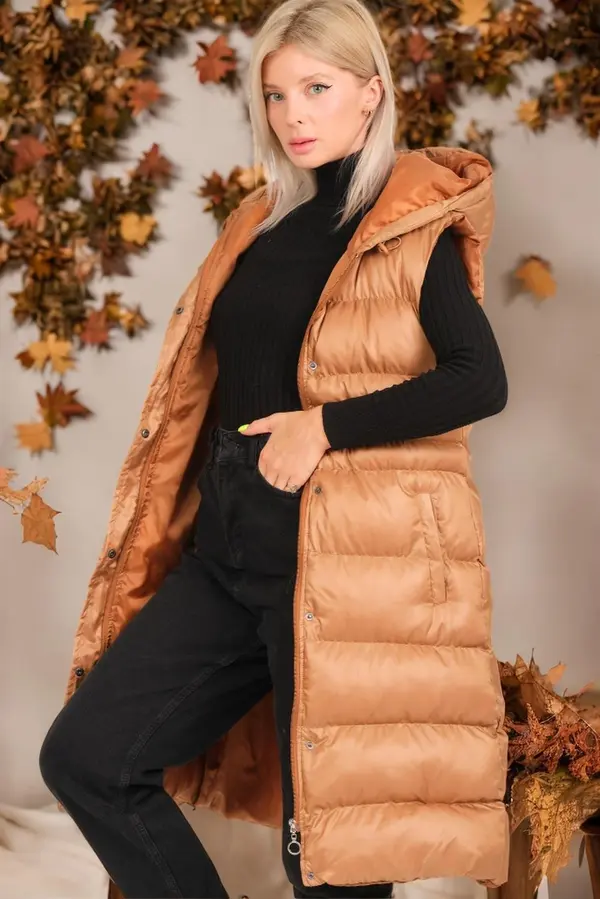 dewberry Z9757 DEWBERRY WOMEN'S VEST-CAMEL