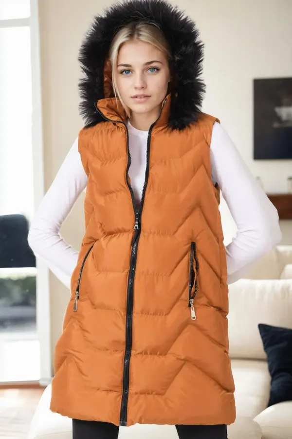 dewberry Z9761 DEWBERRY WOMEN'S VEST-TAN