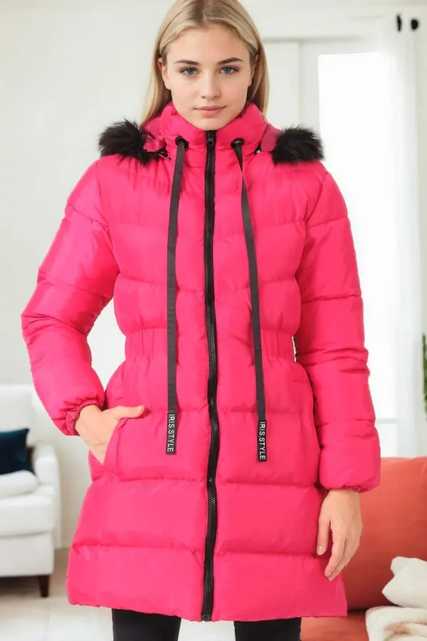 dewberry Z9764 DEWBERRY WOMEN'S COAT-FUCHSIA