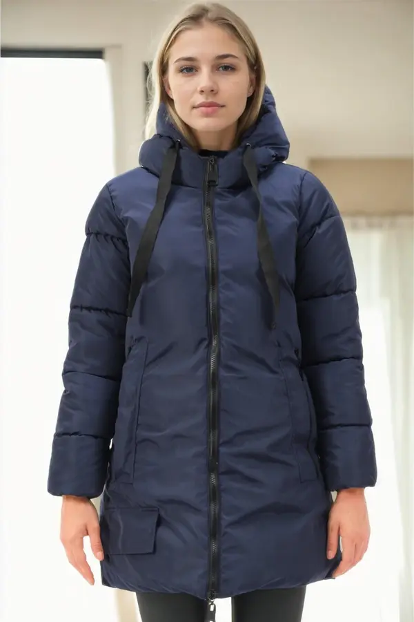 dewberry Z9773 DEWBERRY WOMEN'S COAT-NAVY BLUE