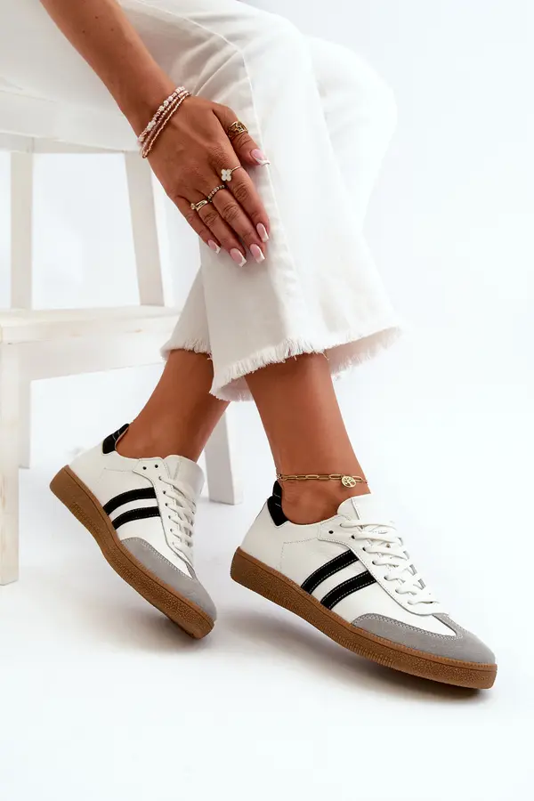 Zazoo Zazoo N1068 Leather Low Women's Sneakers White