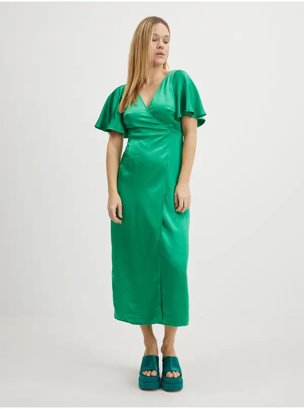 Vila Zelene dame Satin Midishats VILA Sateeny - Dame