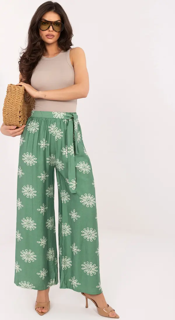 Italy Moda Zelene ženske palazzo hlače