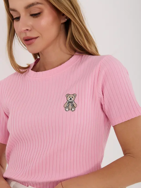 RELEVANCE Ženska bluza blijedoružičaste boje s aplikacijom