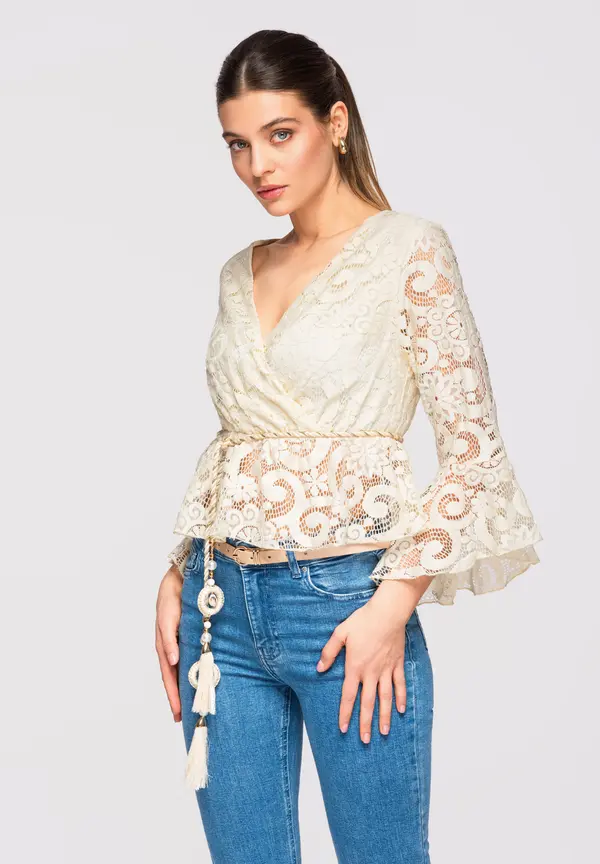 Edoti Ženska bluza LARICA s čipkom