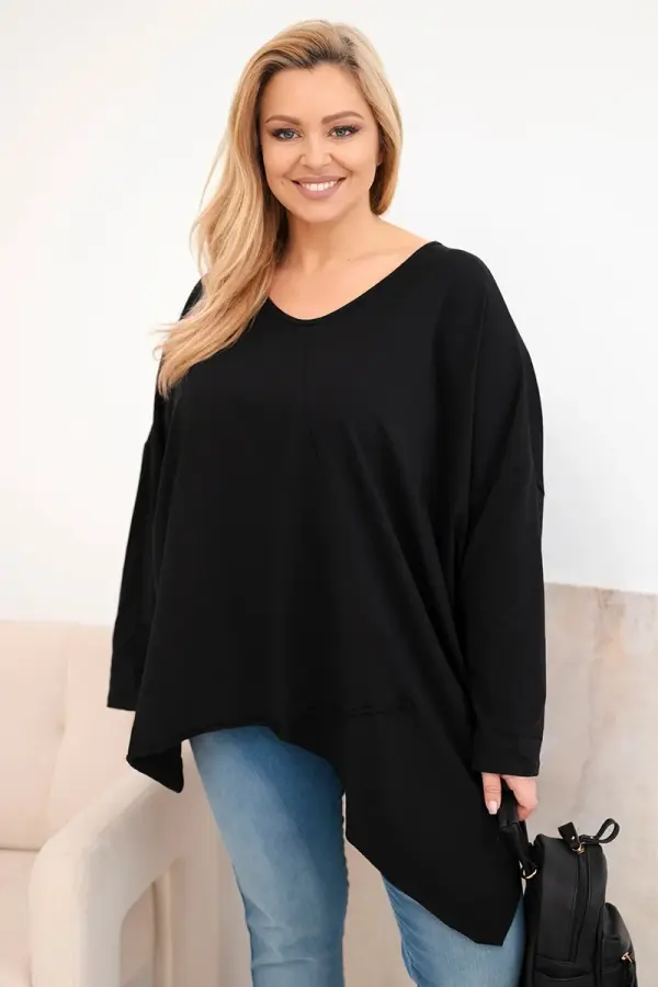 Kesi Włoski Ženska bluza plus size s asimetričnim rubom