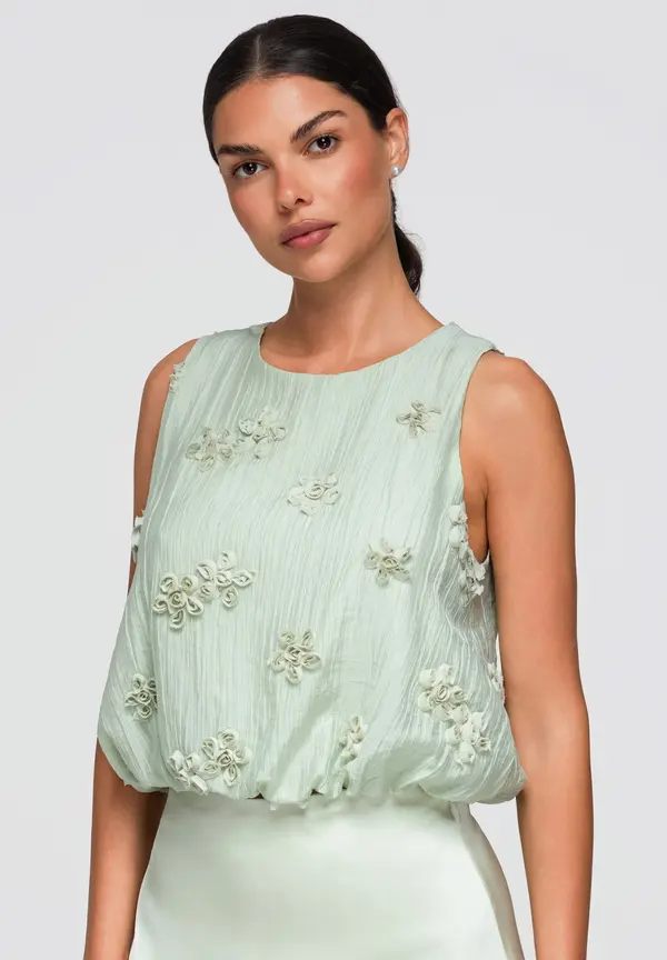 Ombre Ženska bluza s cvjetnim aplikacijama