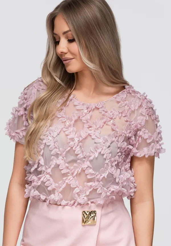 Ombre Ženska bluza s cvjetnim aplikacijama