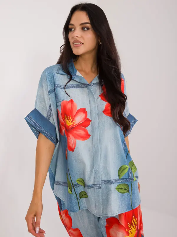 Italy Moda Ženska bluza s uzorkom i cvijećem