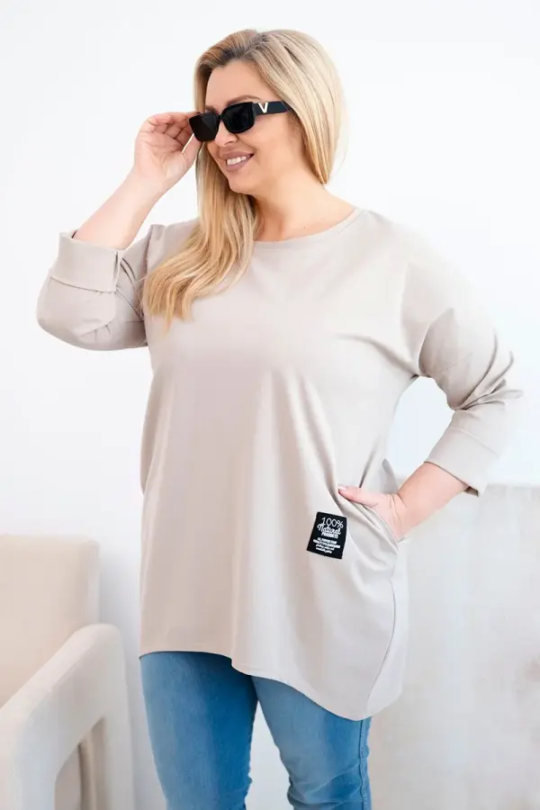 Kesi Włoski Ženska bluza većih brojeva s dužim leđima