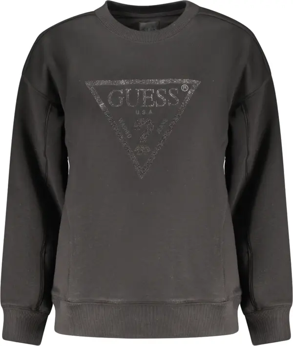 GUESS JEANS Ženska crna majica s kapuljačom GUESS JEANS
