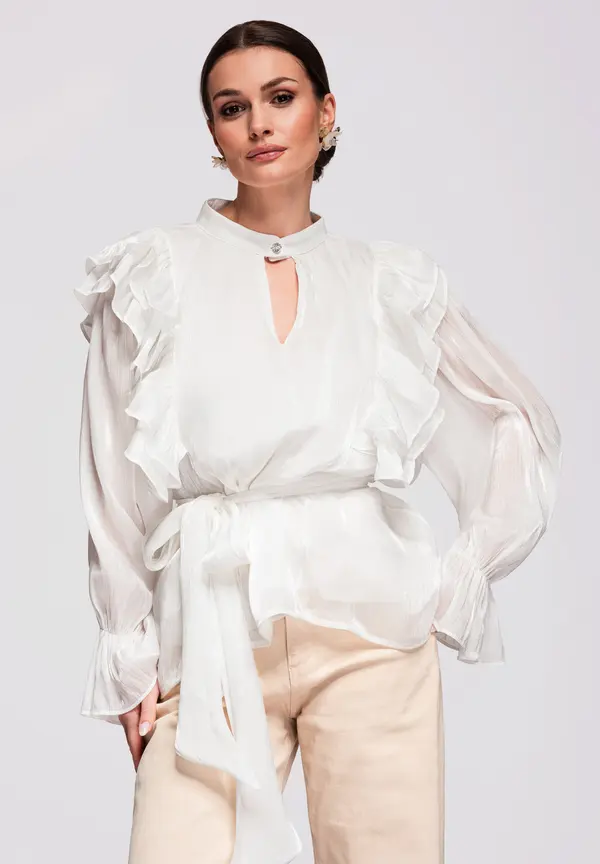 Edoti Ženska elegantna bluza s volanima