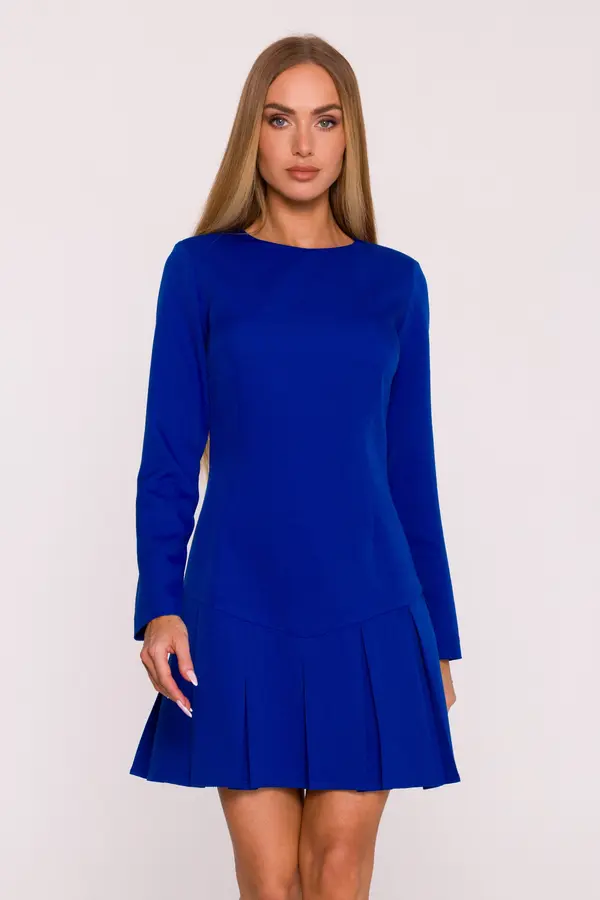 Made Of Emotion Ženska elegantna mini haljina s naborima na kutiji